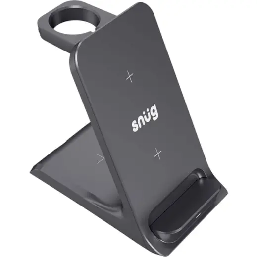 Snug 3 In 1 Wireless Charger Stand 15W Black